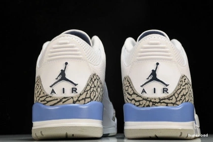 Hyperoad WHITE RETRO 3 “UNC” JORDAN AIR 0829
